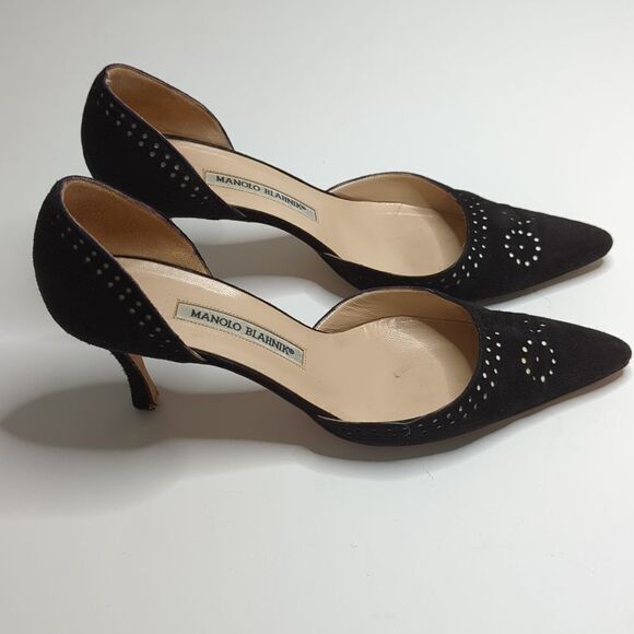 Manolo Blahnik D'orsay Pumps Black - Picture 1 of 9